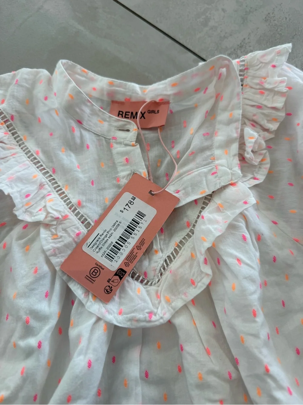 Designer remix Girls' Long-Sleeve dress size 8